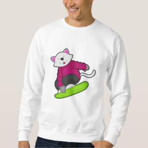 Cat as Snowboarder with Snowboard Sweatshirt