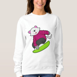Cat as Snowboarder with Snowboard Sweatshirt
