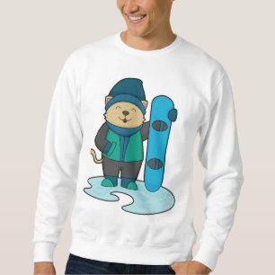 Cat as Snowboarder with Snowboard Sweatshirt