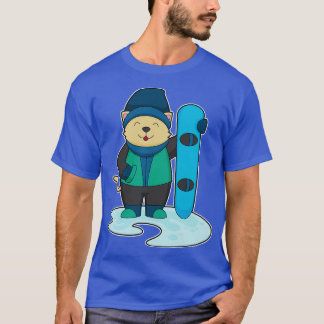 Cat As Snowboarder With Snowboard  T-Shirt