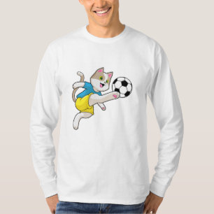 Cat as Soccer player with Soccer ball T-Shirt
