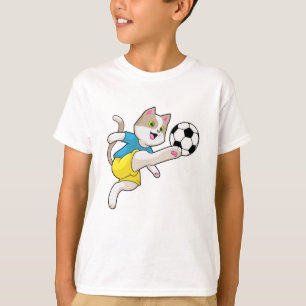 Cat as Soccer player with Soccer ball T-Shirt