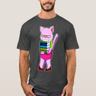 Cat as Teacher with Books High heels T-Shirt