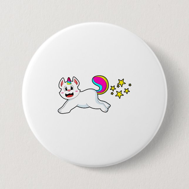Cat as Unicorn 7.5 Cm Round Badge (Front)
