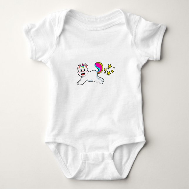 Cat as Unicorn Baby Bodysuit (Front)