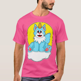 Cat as Unicorn on Clouds Sun T-Shirt