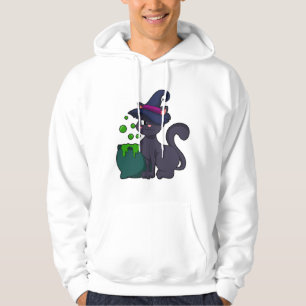 Cat as Witch with Cauldron Hoodie