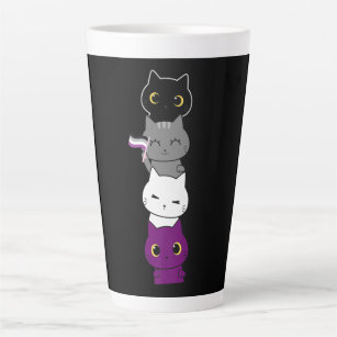 Cat Asexual Pride Cute Ace Flag Animal Pet Lovers Latte Mug