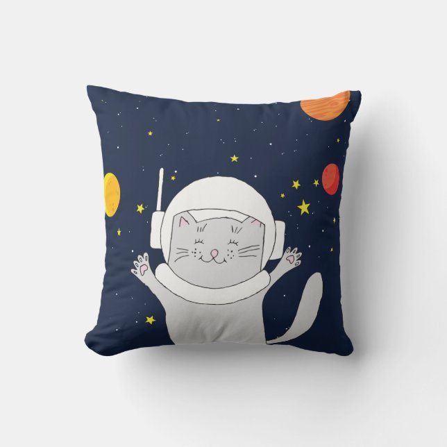 Cat Astronaut Animal With Space Helmet Clipart Bab Cushion (Front)