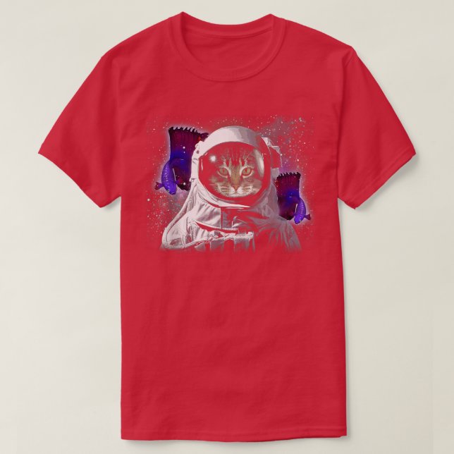 Cat Astronaut Catronaut Deep In Space Cosmic Kitty T-Shirt (Design Front)