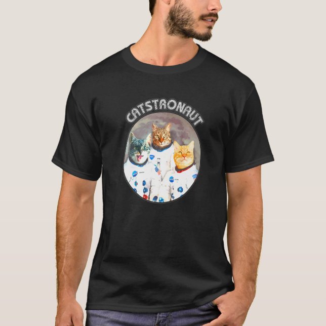 Cat Astronaut Catstronaut Funny Science  Scientist T-Shirt (Front)