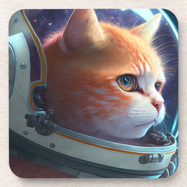 Cat Astronaut Coaster (Front)