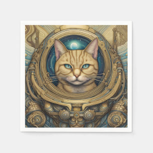 Cat astronaut cyberpunk art  napkin