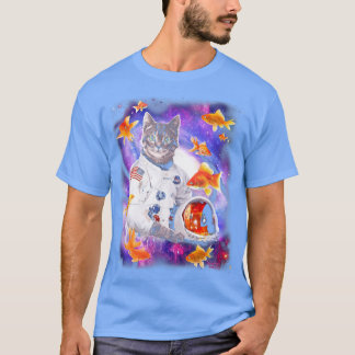 Cat Astronaut in Cosmic Space Funny s for Weird Pe T-Shirt