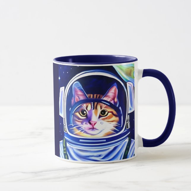 Cat Astronaut in Space  Mug (Right)