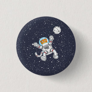 Cat Astronaut In Space Suit Funny Astronomy 3 Cm Round Badge