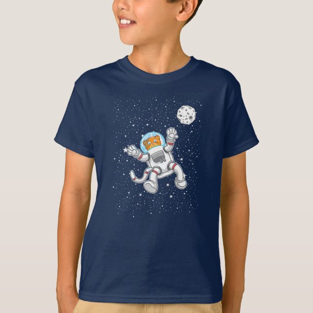 Cat Astronaut In Space Suit Funny Astronomy T-Shirt (Front)