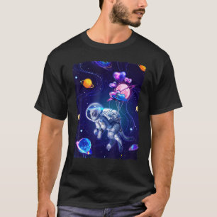 Cat Astronaut In The Galaxy Graphic T-Shirt