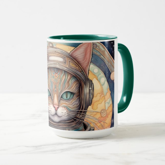 Cat Astronaut intricately detailed anime art  Mug (Front Right)