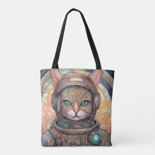 Cat Astronaut intricately detailed anime art Tote Bag