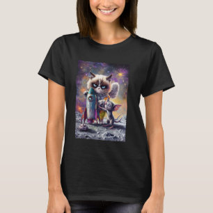 Cat Astronaut Rocket Space T-Shirt