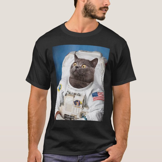Cat Astronaut tshirt - Catstronaut Space Travels s (Front)