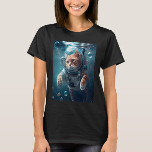Cat Astronaut Underwater T-Shirt