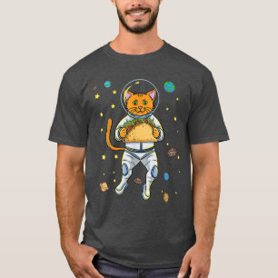 Cat Astronaut With Taco T-Shirt