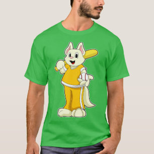 Cat at Baseball with Baseball bat T-Shirt