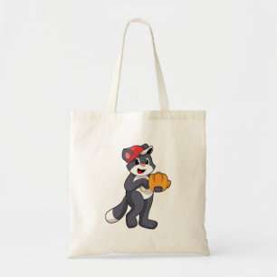 Cat at Baseball with Baseball glove.PNG Tote Bag