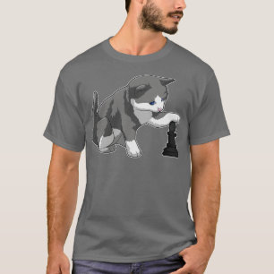 Cat at Chess with Chess piece Bishop T-Shirt