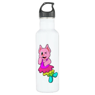Cat at Dance with Skirt 710 Ml Water Bottle