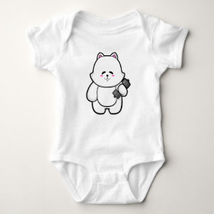 Cat at Fitness with Dumbbell Baby Bodysuit