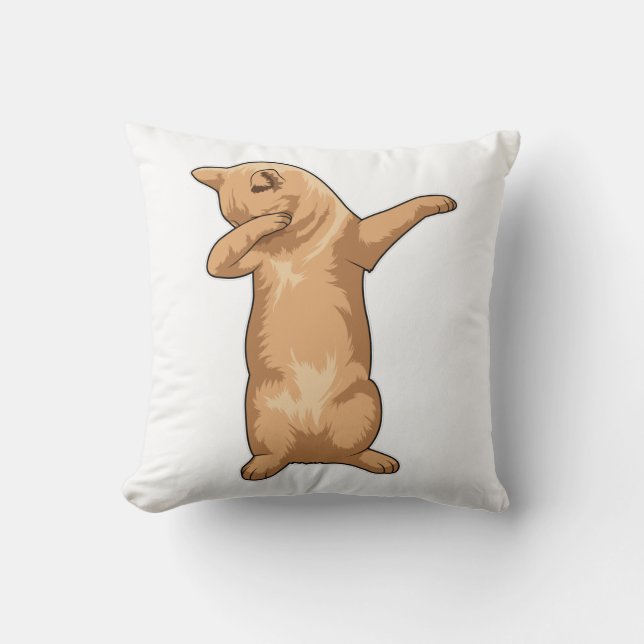Cat at Hip Hop Dance Dab Cushion (Front)