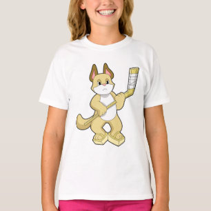 Cat at Ice hockey with Ice hockey stick T-Shirt