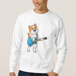 Cat at Music with Guitar Sweatshirt