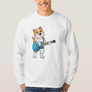 Cat at Music with Guitar T-Shirt