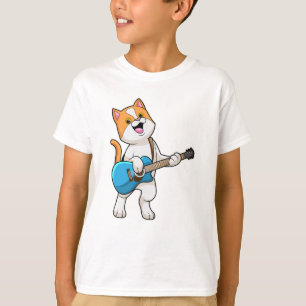 Cat at Music with Guitar T-Shirt
