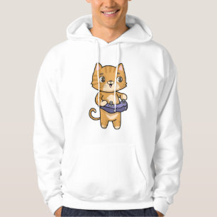 Cat at Playing with Controller Hoodie