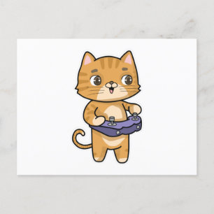 Cat at Playing with Controller Postcard