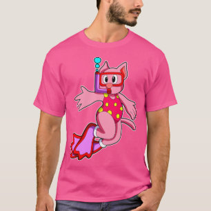 Cat at Swimming with Swimming goggles T-Shirt