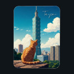 Cat at Taipei 101 Taiwan Magnet<br><div class="desc">Taipei, the bustling capital of Taiwan, is a dynamic city that seamlessly blends modern innovation with rich cultural heritage. Dominated by the iconic Taipei 101, once the tallest building in the world, the city’s skyline is a testament to its economic and architectural progress. Taipei is a hub of vibrant street...</div>