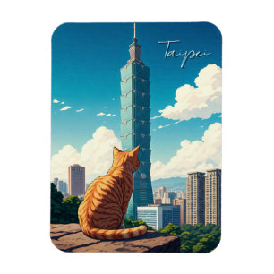 Cat at Taipei 101 Taiwan Magnet