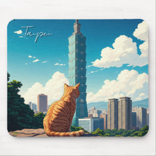 Cat at Taipei 101 Taiwan Mouse Pad