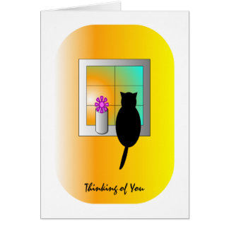 Cat At The Window Card
