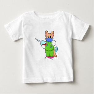 Cat at Vaccination with Syringe Baby T-Shirt