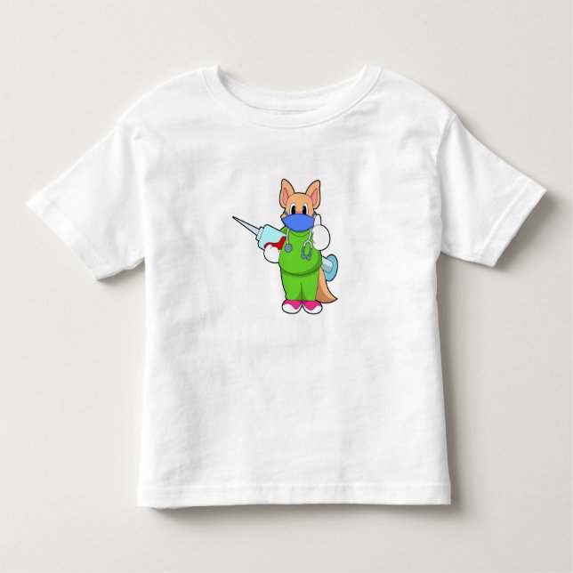 Cat at Vaccination with Syringe Toddler T-Shirt (Front)