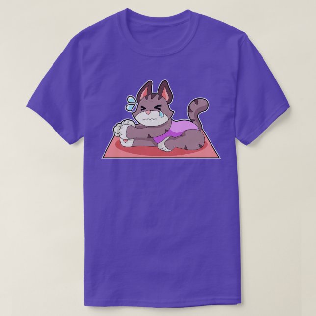 Cat at Yoga Fitness 2 T-Shirt (Design Front)