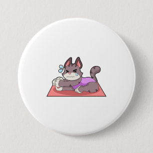 Cat at Yoga Fitness 7.5 Cm Round Badge