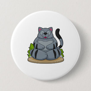 Cat at Yoga Fitness 7.5 Cm Round Badge